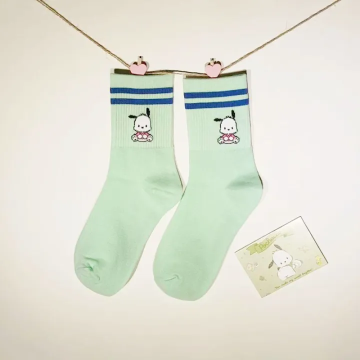 5pairs%20Sanrio%20Cartoon%20Socks%20Ladies%20Hello%20kitty%20Combed%20Cotton%20Mid-tube%20Stockings%20Melody%20Cute%20Puppy%20Girls%20Stockings%20-%20Image%203