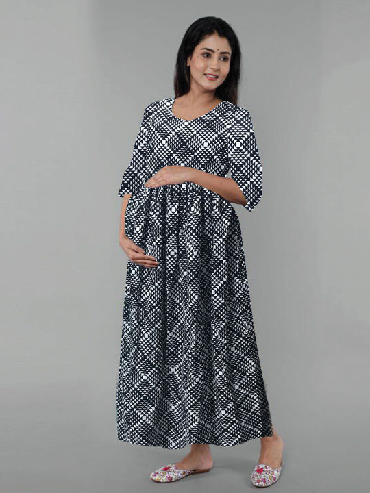 Linen%20Double%20Zipper%20Brest%20Feeding%20Maternity%20Kuchi%20Maxi%20For%20Women%20-%20Image%208