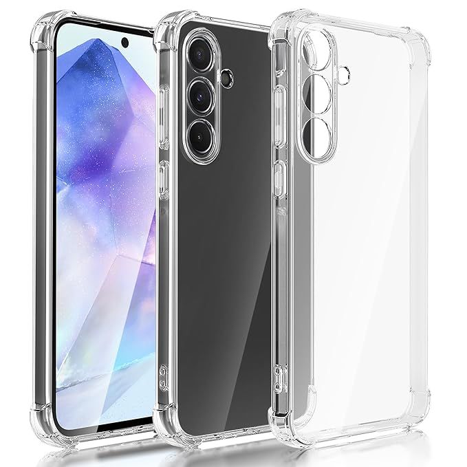 Samsung F55 Flexible Clear Transparent Soft TPU Back Case Cover with bumper