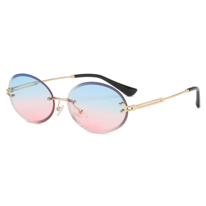 Rimless%20Design%20Oval%20Sunglasses%20Trendy%20Eyewear%20Lightweight%20%20Texture%20Rimless%20Sunglasses%20Retro%20Style%20Oval%20Shaped%20Women's%20Sunglasses%20for%20Casual%20Wear%20Summer%20Accessory%20Street%20Fashion%20Ladies%20Eyewear%20Sun%20-%20Image%204