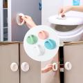 1/4 Pcs Self-adhesive Seamless Door Handle Round Sticky Handle For Cupboards Window Drawers Wardrobe Handles Balcony Glass Sliding. 