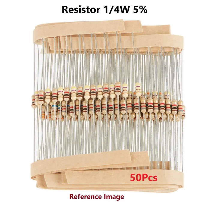 50Pcs- 220K Resistor 5% 220K Ohm Resistor Carbon Film 220K Resistors 1/4W Resistance 0.25 Watt 5% Tolerance Fixed Resistor 220K 2 Pin Leads