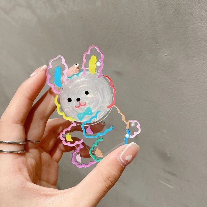 INS%20Korean%20Cute%20Rabbit%20Transparent%20Phone%20Grip%20Tok%20Griptok%20Holder%20Ring%20For%20iPhone%2015%20Accessories%20Lovely%20Phone%20Stand%20Socket%20Holder%20-%20Image%204