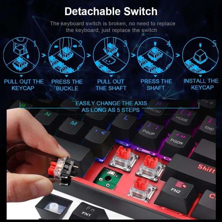 REDRAGON%20Fizz%20K617%20RGB%20USB%20Mini%20Mechanical%20Gaming%20Wired%20Keyboard%20Red%20Switch%2061%20Key%20Gamer%20for%20Computer%20PC%20Laptop%20detachable%20cable%20-%20Image%203
