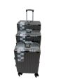 The Aluminum-Style Latch Luggage - Metallic Gunmetal Gray. 