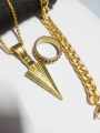 Ultimate Men's Silver-Tone Warrior Jewelry Set with Arrowhead Pendant, Chain Bracelet & Ring Set. 