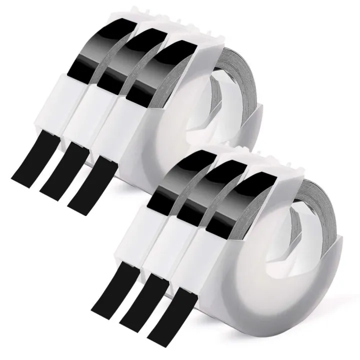 %EF%BC%88New%EF%BC%896%20Roll%20Emboing%20Label%20Tape%203D%20Platic%20White%20on%20Black%209mm%20x%203meter%20for%20Dymo%20Emboing%20Label%20Maker%20-%20Image%202