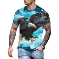 Fashion eagle pattern T shirt for men vintage trend skull Harajuku streetwear casual o-neck short sleeve summer loose T-shirts. 