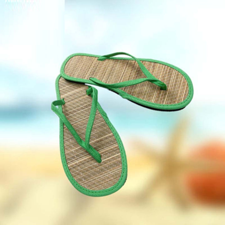 Women%20Flat%20Slippers%20Comfortable%20Non-Slip%20Sandals%20Silent%20Bamboo%20Rattan%20Flip%20Flop%20-%20Image%202
