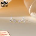 Carat Stud Earrings Five-pointed Star Cubic Zirconia Stud Ear Ring. 