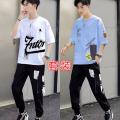 Boys Suit Summer Trendy Loose Korean Style Short SleeveTT-shirt Men's Trousers Sports Suit Handsome Shorts Set.