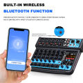 BOMGE 8 channel mini audio mixer  Line Mixer ，DC 5V，with MP3 Player,Bluetooth, U disk 48V ,24DSP  effects, USB recording  Ideal for Small Clubs or Bars, Studio Recording. 