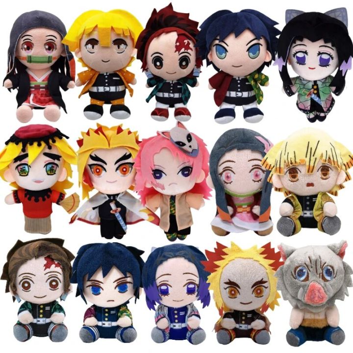 Demon Slayer Anime Plush Stuffed Toys Kimetsu Tanjirou Nezuko Sabito Douma Cartoon Figure Manga Dolls Kids Birthday Gifts Decor