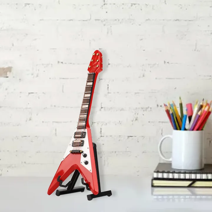 Miniature%20Guitar%20Model,%20Vivid%20Miniature%20Electric%20Guitar%20Simulated%20Decoration%20Wooden%20Exquisite%20Red%20with%20Storage%20Box%20for%20Home%20for%20Music%20Lover%20-%20Image%202