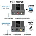 Analog to Digital Audio Converter RCA to Optical with Optical Cable Audio Digital Toslink and Coaxial Audio Adapter. 