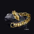 Alloy retro dragon head dragon lin pattern dragon bone hip-hop men's bracelet. 