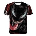 Marvel Boys Clothes 2023 New Kids Summer Venom Print Boy Short Sleeve T-shirt 3D Print T Shirt Casual Breathable Funny T Shirts. 