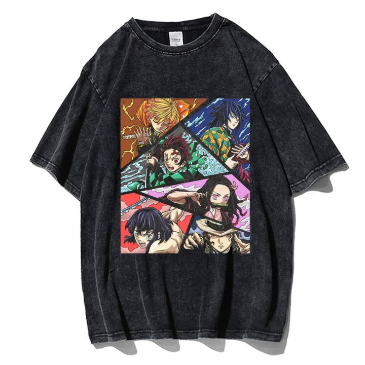 Vintage%20washed%20men%20T-shirts%20anime%20demon%20slayer%20Kamado%20tanjirou%20print%20t%20shirt%20casual%20shirts%20tops%20Y2K%20clothes%20-%20Image%206