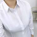 Large Size Women's200Catty Bust140Thin Stretch Formal Wear Professional White Shirt Women's plus-Sized White.
