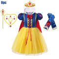 Disney Princess Dress Snow White Kids Girl Costume with Cape Carnival Party Cosplay Children Clothing Birthday Princess Vestidos. 