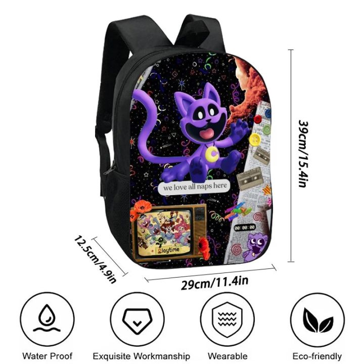 Smiling%20Critters%20School%20Bag%20For%20Boy%20Girls%20Large%20Capacity%20Cartoon%20Backpack%20with%20Smile%20Critters%20,Kid%20Bags%20Durable%20and%20Softback%20-%20Image%202