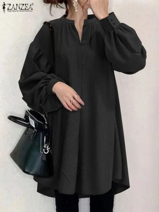 Womans%20fashionable%20Long%20Sleeve%20V-Neck%20Tunic%20Tops%20Elegant%20Holiday%20Blusas%20Mujer%20Female%20Casual%20Shirt%20plus%20sized%20-%20Image%203