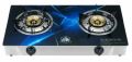 Kiam Gas Stove Stainless Steel Glass Panel Double Burner/Duble Chula-G-46 LPG Multicolor-1 Piece. 