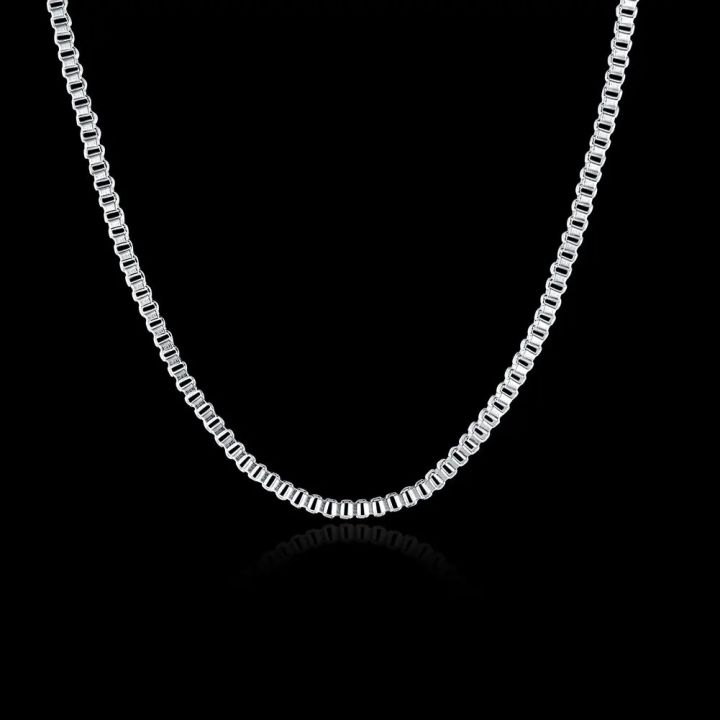 925%20Sterling%20Silver%20Necklace%2016/18/20/22/24%20inches%20fine%201.5MM%20Box%20chain%20For%20Women%20top%20quality%20Fashion%20Jewelry%20Christmas%20Gifts%20-%20Image%205