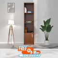 Lukzer 4 Layer Modern Bookshelf Multipurpose Living Room Storage Organizer Display Rack, Free Standing bookshelf with Open Shelves and 1 cabinet Shelve Design by Nahid Furniture 60x16x10". 