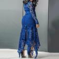 Knot Belt Irregular 70% Hot Selling Women's Long Sleeve Butterfly Hem Lace Bodycon Dress.