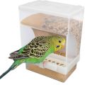 Automatic Bird Seed Hopper Feeder with Bottom Seed Catcher – Self-Dispensing Cage Feeder.