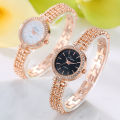 Fopul Mall Rose Gold Women's Quartz Bracelet Watch with Diamond-Set Dress Design, Perfect Gift for Women. 