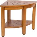 GC Corner Shower Stool, Waterproof Shower Foot Rest For Inside Shower, Wood Bathroom Stool Bench Seats With Storage Shelf Non-Slip Foot Pads For Small Space. 