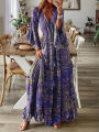 Bohemian Beach Maxi Dress Women Spring Summer Vintage Floral Print Long Dresses For Women Holiday Boho Elegant Ladies Vestidos. 