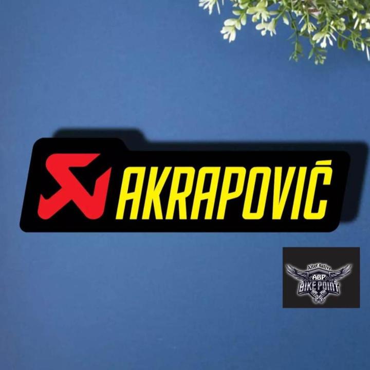 Bike Sticker - AKRAPOVIC branding yellow ( Waterproof & Premium quality)/ Alternative Biker Point