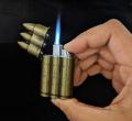 Copper Refillable 3 Bullet Shaped Flip Lighter Butane Gas. 