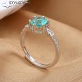 (New)Finger Ring hiny Cubic Zirconia Women Girl Faux Gemtone Party Ring Jewelry.