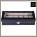 6 Slot Leather Watch Display Case Storage Box.