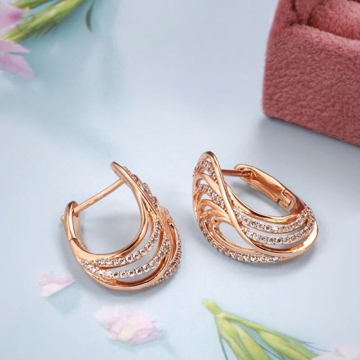 New%20Luxury%20Zircon%20Clip%20Earrings%20585%20Rose%20Gold%20Glossy%20Hollow%20Wave%20Texture%20Elegant%20Zircon%20Earrings%20Fine%20Wedding%20Earrings%20Jewelry%20-%20Image%204