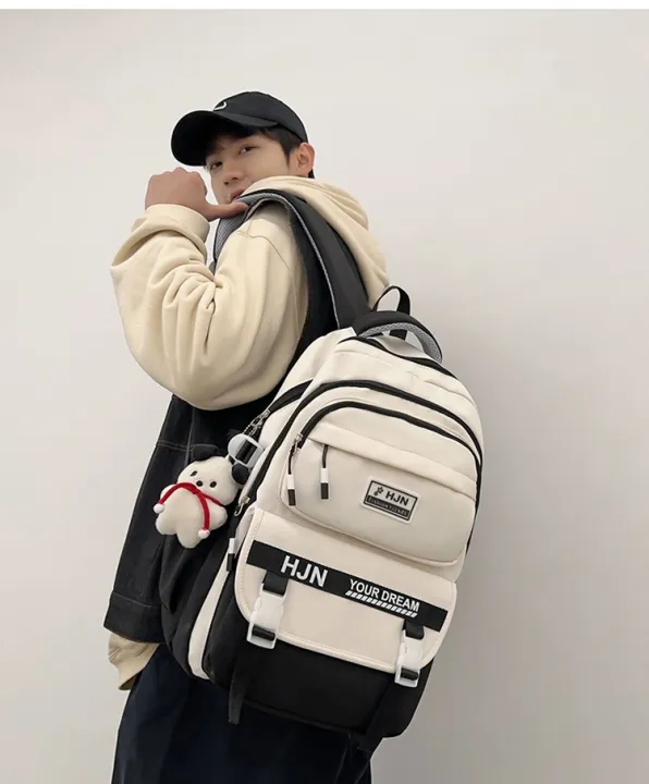 Academy%20Style%20School%20Bag%20Book%20Bag%20Lightweight%20College%20Student%20Backpack(Black)%20-%20Image%204