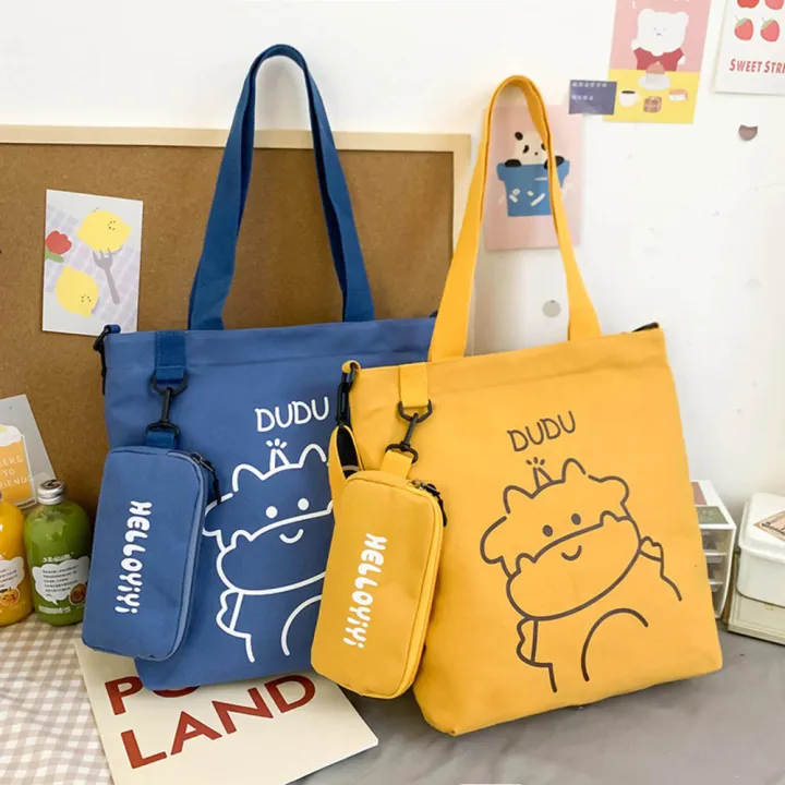 Zippered%20Canvas%20Bag%20Design%20Cartoon%20Tote%20Bag%20Canvas%20Fashion%20Student%20Handbag%20for%20Casual%20Use%20Fashion%20Accessory%20Shopping%20Bag%20Daily%20Carry%20Casual%20Wear%20School%20Bag%20Women's%20Fashion%20Carry%20-%20Image%202