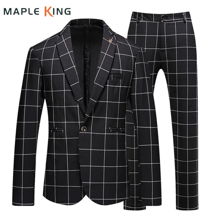 Black%20Men%20Suit%20Set%20Elegant%20Office%20Terno%20Masculino%20Completo%20Blazer+%20Pants%20Luxury%20Plaid%20Wedding%20Business%20Slim%20Saco%20Formal%20Hombre%20-%20Image%203