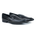 Apex Black Leather Penny Loafer For  Men. 