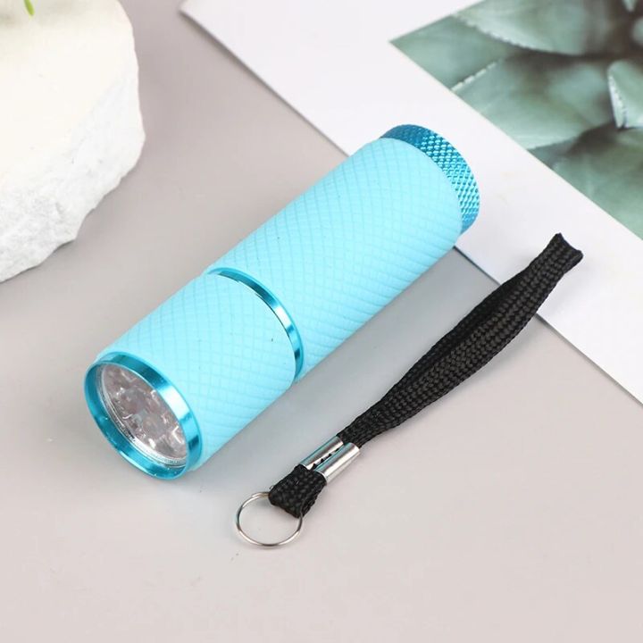 1Pc 9 LED UV Flashlight Ultra Violet Torch Light Lamp For Cure Epoxy Resin Adhesive Glue DIY Jewelry Making Tool