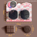 2Pcs Creative Fashion Cookie Chocolate Notebook Portable Notepad Funny Cute School Supply Students Stationery Pocket Notebook.