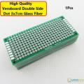 Veroboard Double Side Dot 3x7cm Glass Fiber Stripboard PCB Printed Circuit Board Project Board For Prototyping Weld Soldering Arduino DIY. 