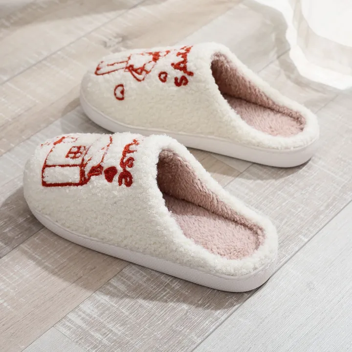 Female%20Living%20Room%20Slippers%20Women's%20Cute%20Fluffy%20Flip%20flop%20Cute%20Letter%20Soft%20Plush%20PVC%20Non-Slip%20North%20Home%20Bedroom%20Shoes%20-%20Image%203