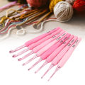 8Pcs Crochet Hook Set 2.5 to 6mm Ergonomic Handle Smoothing Strong Steel Plastic Crochet Needle Set for Knitting Sewing.