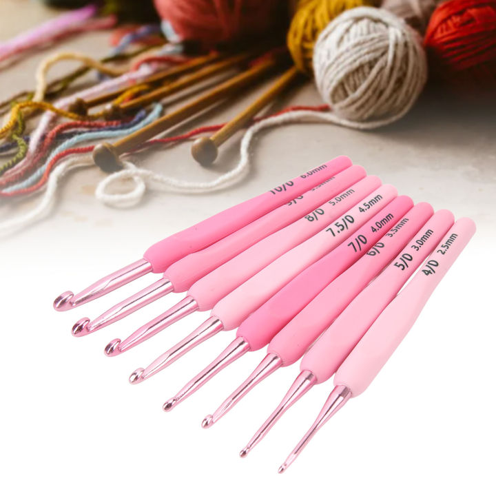 8Pcs%20Crochet%20Hook%20Set%202.5%20to%206mm%20Ergonomic%20Handle%20Smoothing%20Strong%20Steel%20Plastic%20Crochet%20Needle%20Set%20for%20Knitting%20Sewing%20-%20Image%208