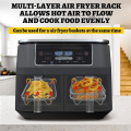 Air Fryer Rack For Dual Air Fryer, Stackable Stainless Steel Dehydrator Rack, Rectangle Air Fryer Spare Parts. 